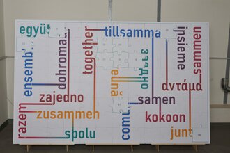 Bedruckte Puzzlewand in Plakatgröße